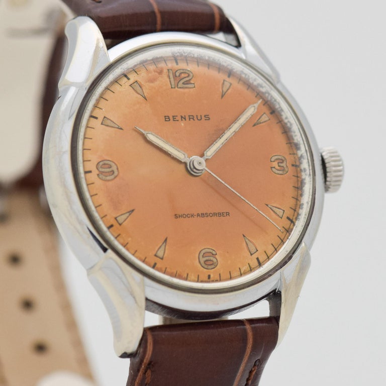 Vintage Benrus Chrome and Stainless Steel Watch, 1960s For Sale at 1stDibs