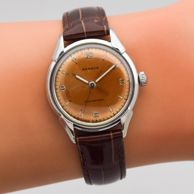 Vintage Benrus Chrome and Stainless Steel Watch, 1960s For Sale at 1stDibs