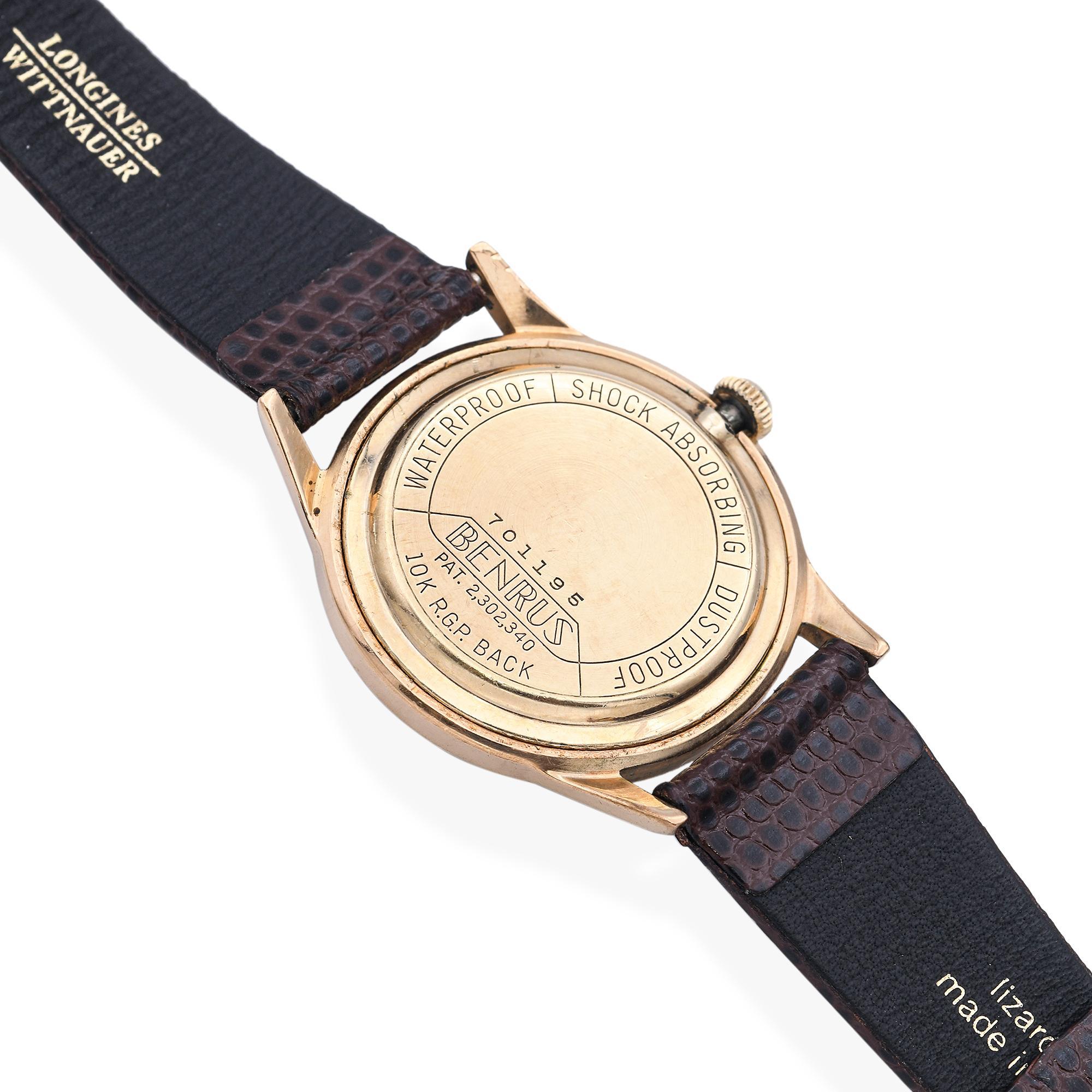 Vintage Benrus Dial-O-Rama Jump Hour Hand Wind Men's Watch For Sale 2