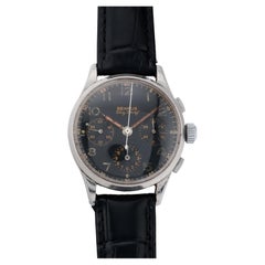 Orologio da polso cronografo Benrus Sky Chief Valjoux 72 Quadrante nero dorato