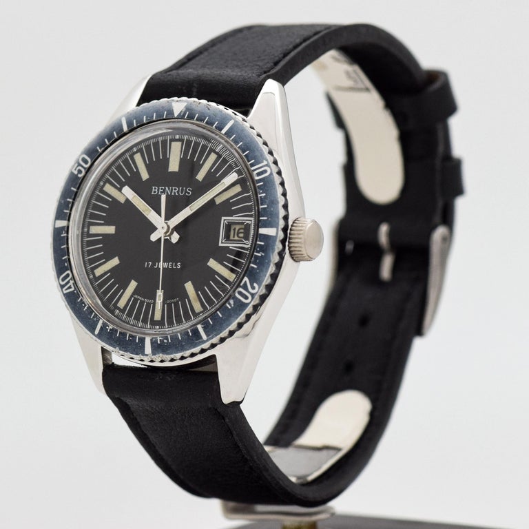 Vintage Benrus Stainless Steel Divers Watch, 1970s For Sale at 1stDibs