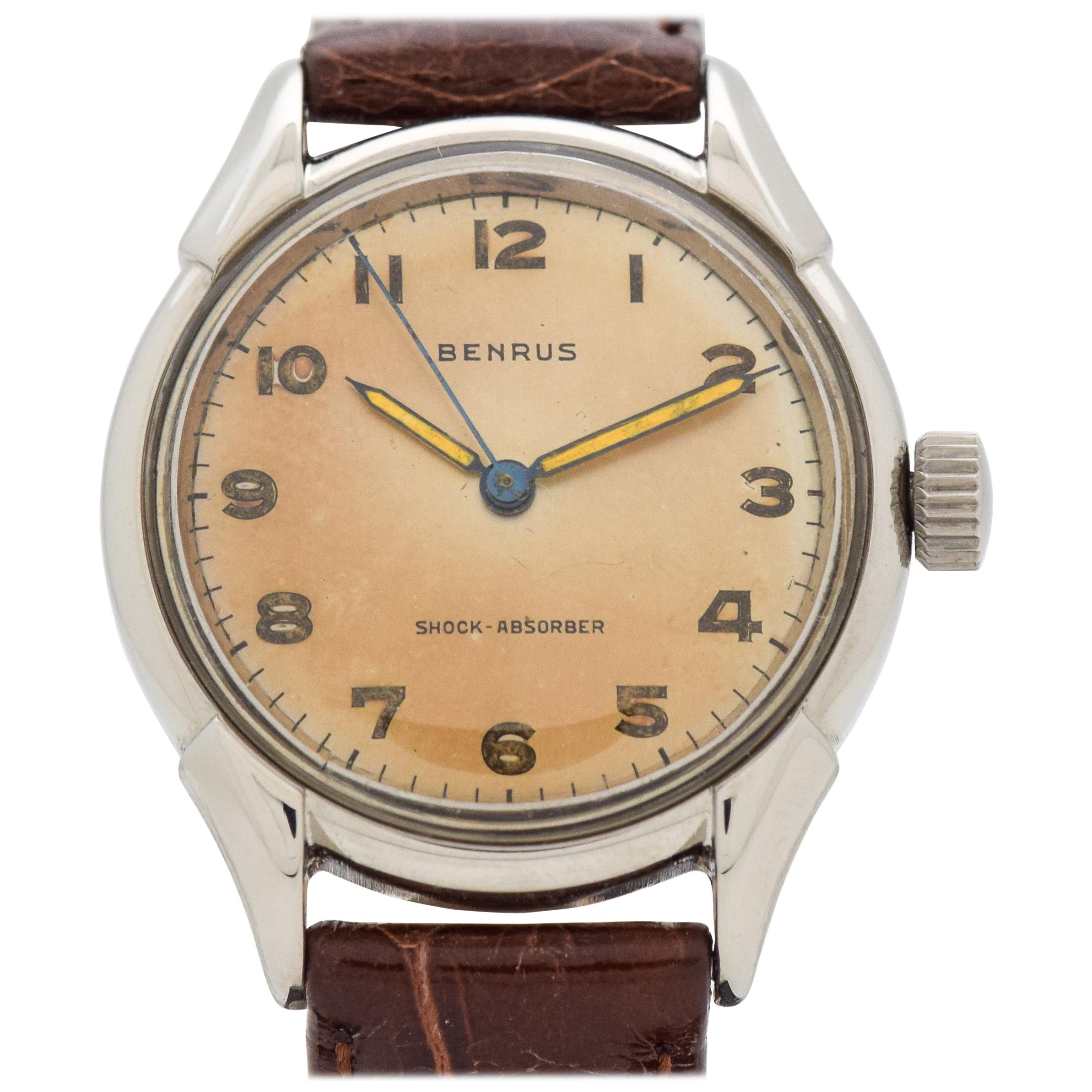 Vintage Benrus Stainless Steel Watch, 1950s-1960s