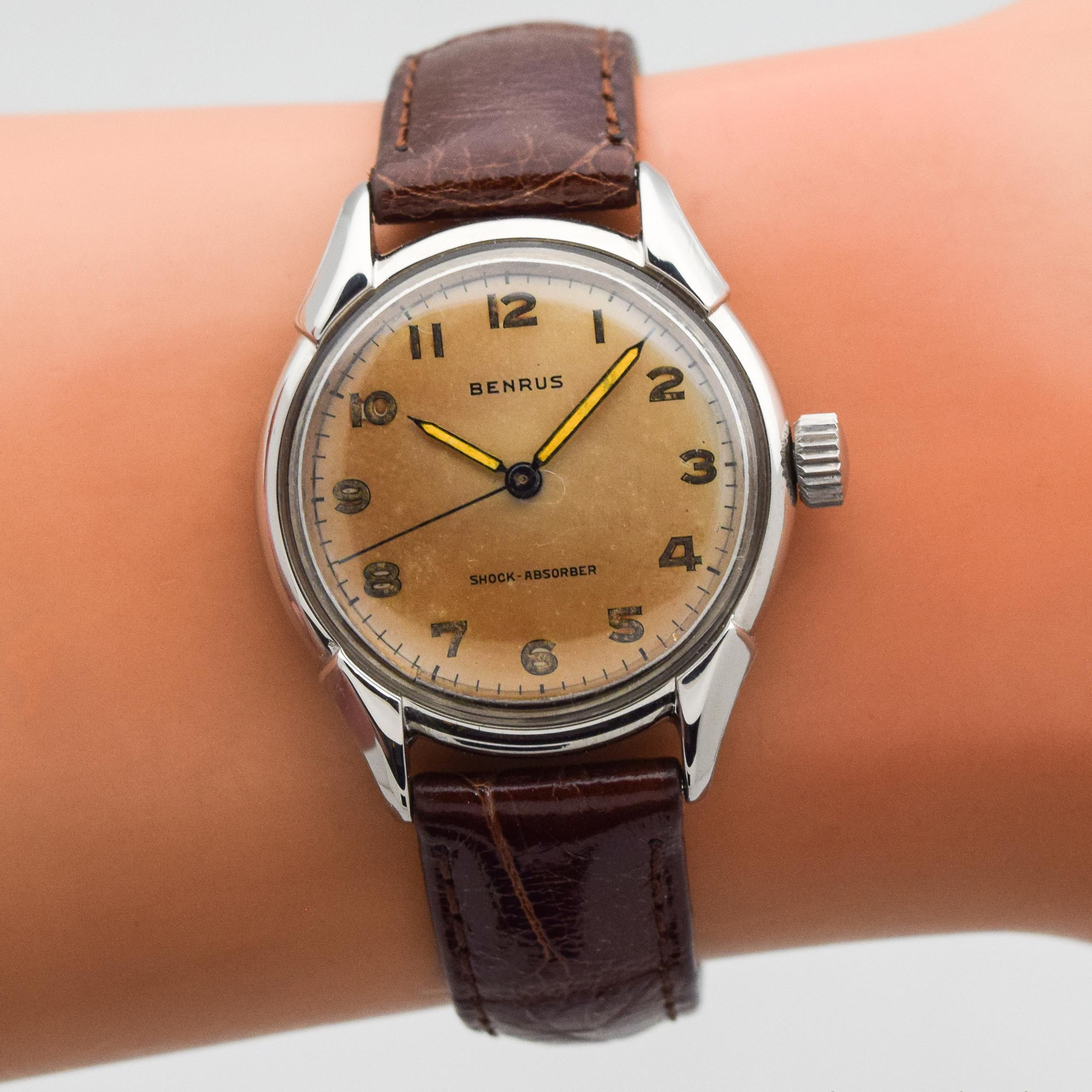 Vintage Benrus Stainless Steel Watch, 1950s-1960s 1