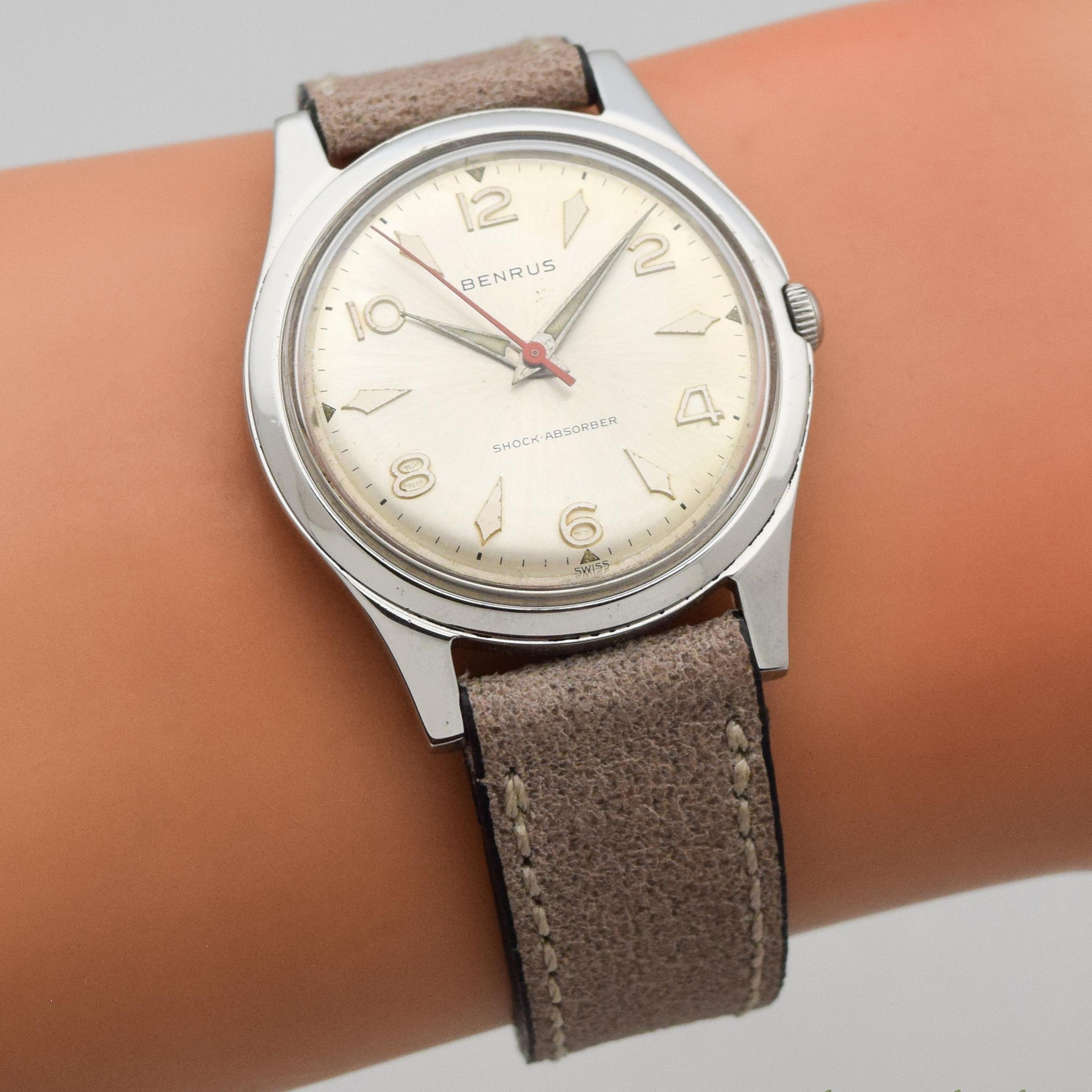 Vintage Benrus Stainless Steel Watch, 1960s For Sale 1