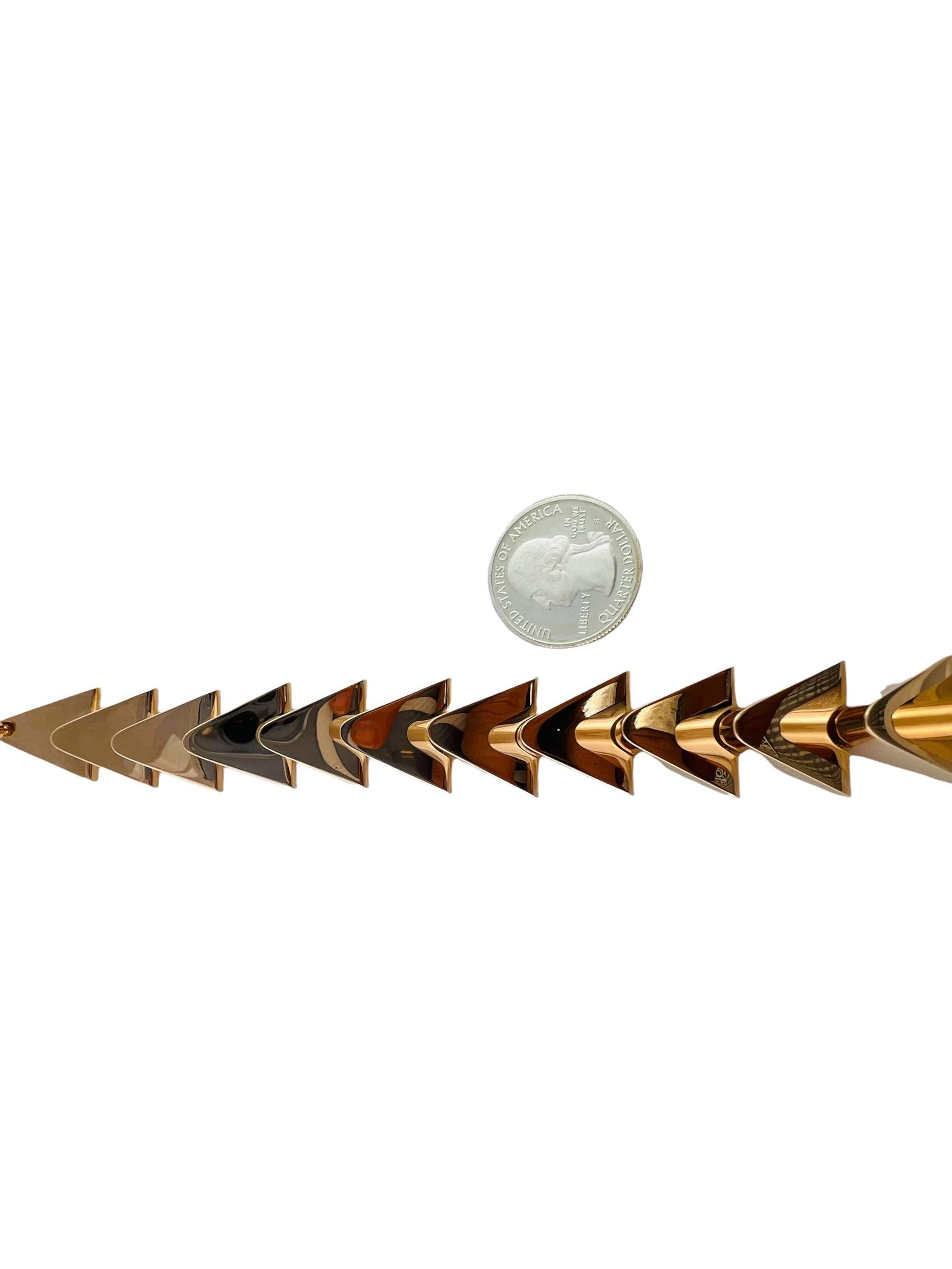 Vintage Bent Knudsen Denmark 14K Rose Gold Modernist Triangle Bracelet 6
