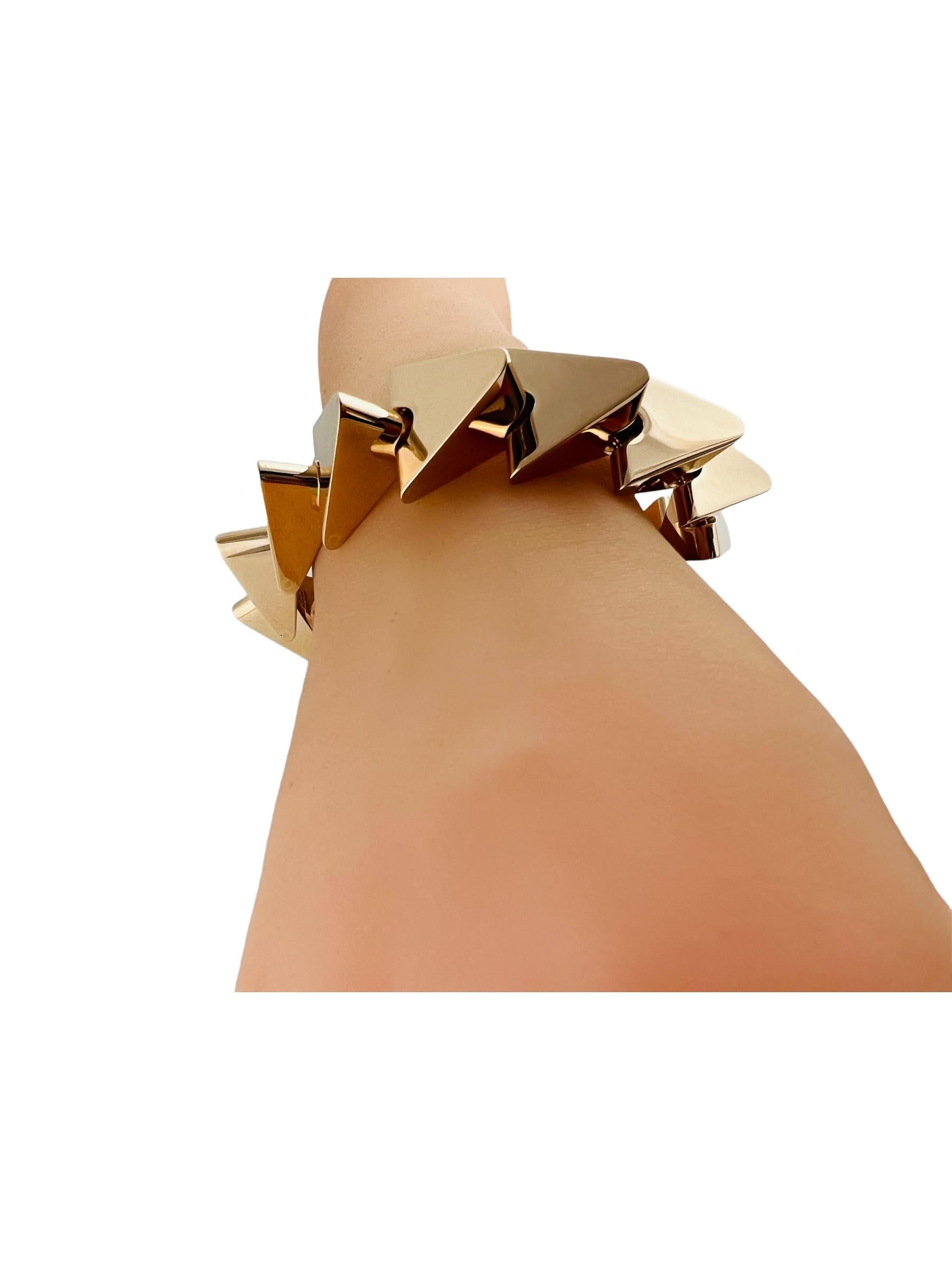 Vintage Bent Knudsen Denmark 14K Rose Gold Modernist Triangle Bracelet 9