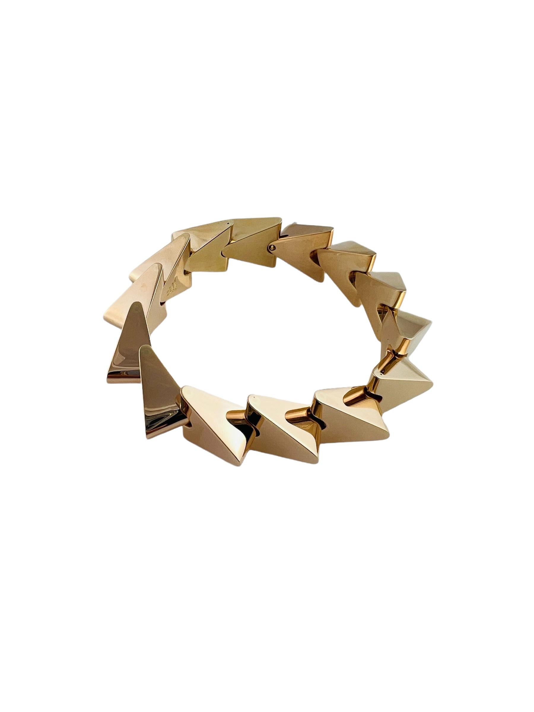 Women's Vintage Bent Knudsen Denmark 14K Rose Gold Modernist Triangle Bracelet