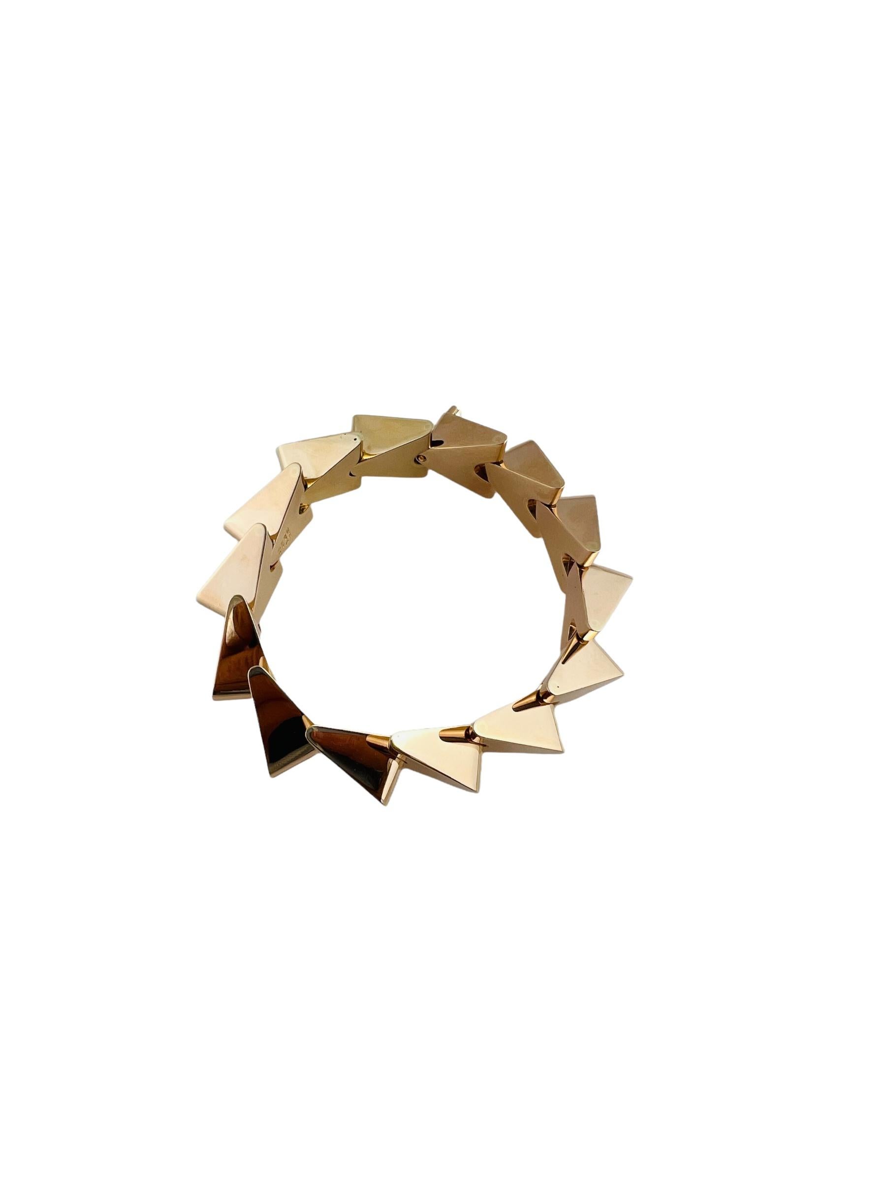 Vintage Bent Knudsen Denmark 14K Rose Gold Modernist Triangle Bracelet 1