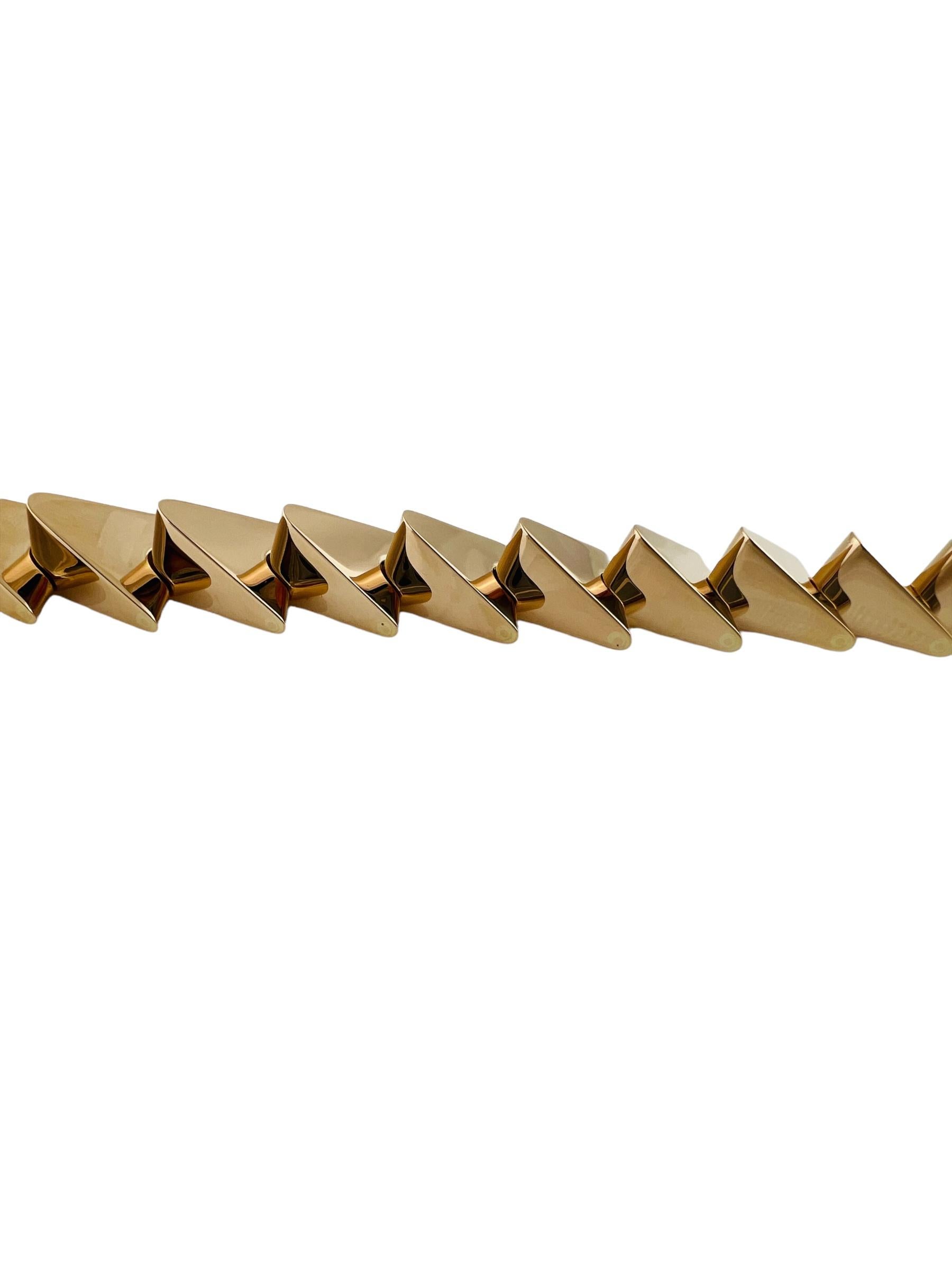 Vintage Bent Knudsen Denmark 14K Rose Gold Modernist Triangle Bracelet 3
