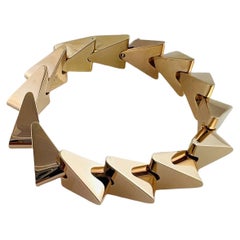 Bracelet triangulaire moderniste danois vintage Bent Knudsen en or rose 14 carats