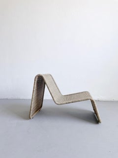 Vintage Bent Lounge Chair in Rattan, Ikea Hestra, Tito Agnoli P3 Style, 1982