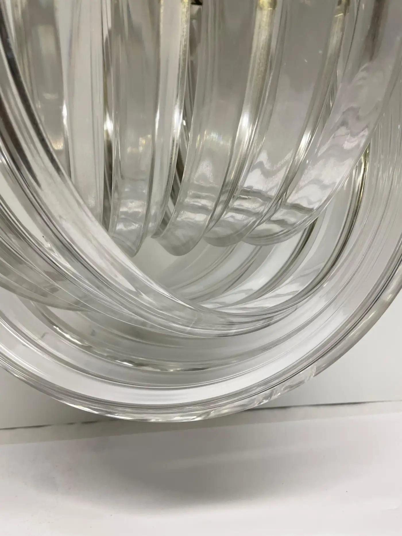 Vintage Bent Lucite Ribbon Chandelier 3