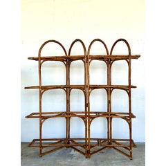 Vintage Bent Rattan Arched Etagere