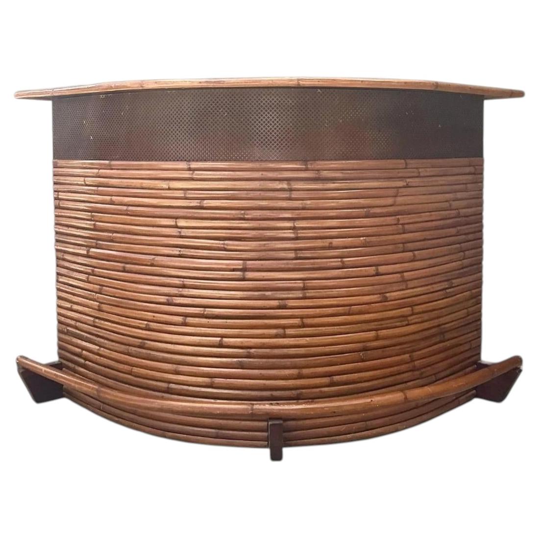 Vintage Bent Rattan Boomerang Dry Bar
