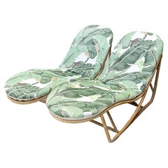 Chaise longue vintage en rotin courbé en Cw Stockwell - Lot de 2