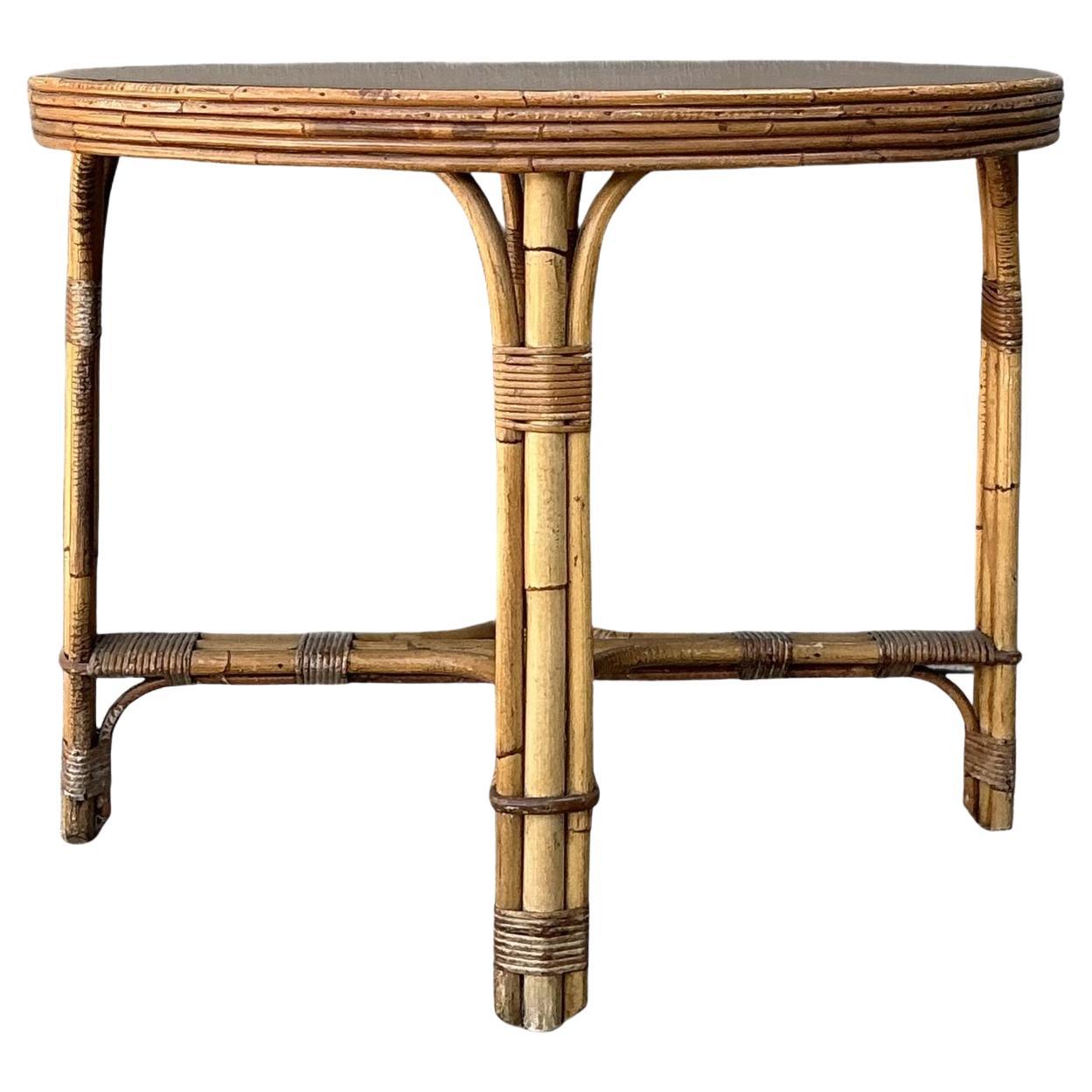 Vintage Bent Rattan Dining Table