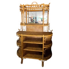 Vintage Bent Rattan Dry Bar by Lexington Furniture Company
