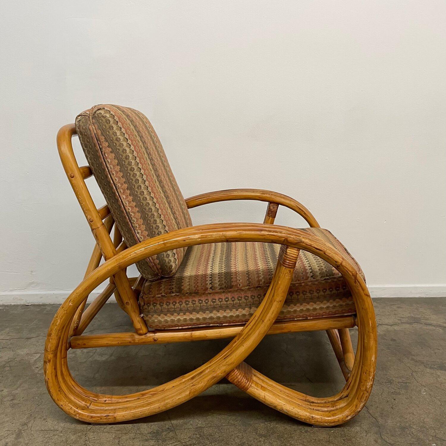 American Vintage Bent rattan Lounge Chair