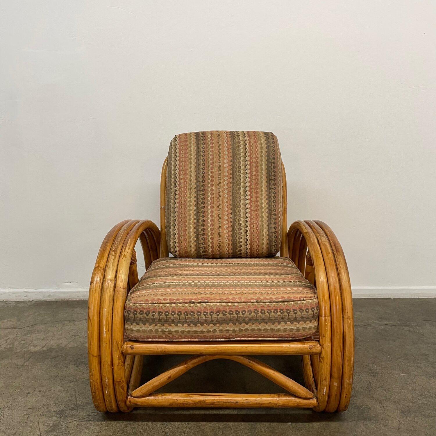 Vintage Bent rattan Lounge Chair In Good Condition In Los Angeles, CA