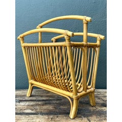 Vintage Bent Rattan Magazine Rack