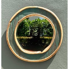 Vintage Bent Rattan Mirror
