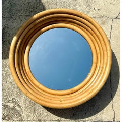 Vintage Bent Rattan Mirror