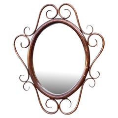 Vintage Bent Rattan Mirror