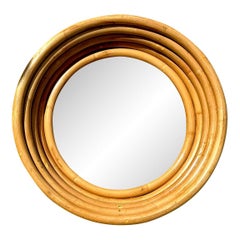 Vintage Bent Rattan Mirror
