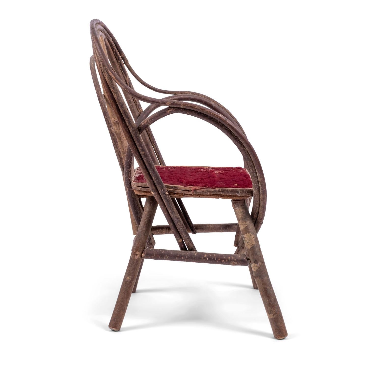 Hand-Crafted Vintage Petite Bent-Willow Chair