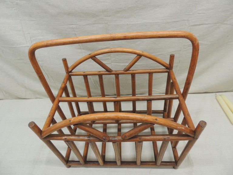Vintage Bent Wood Artisanal Magazine Rack or Stand For Sale at 1stDibs