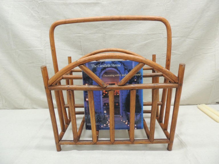 Vintage Bent Wood Artisanal Magazine Rack or Stand For Sale at 1stDibs