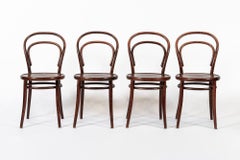 Vintage Bent Wood Cafe Bistro Chairs by Drevounia, Set of 4