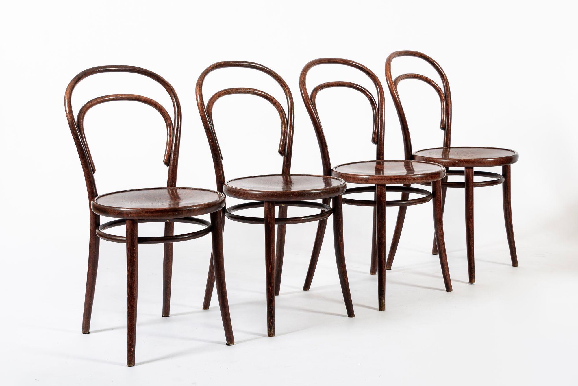 Vintage Bent Wood Cafe Bistro Stühle von Drevounia, 8er Set (Tschechisch) im Angebot