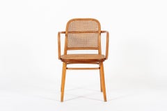 Sillón Café Vintage de madera curvada y mimbre de Josef Hoffman para Ligna