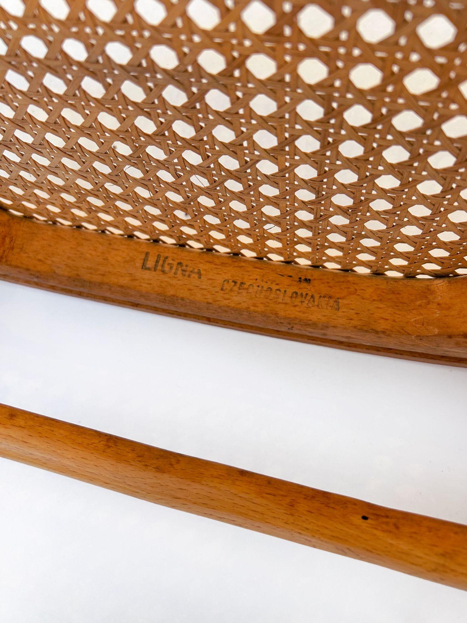 Cafe-Stühle aus gebogenem Holz und Korbweide von Josef Hoffman für Ligna, Vintage im Angebot 3