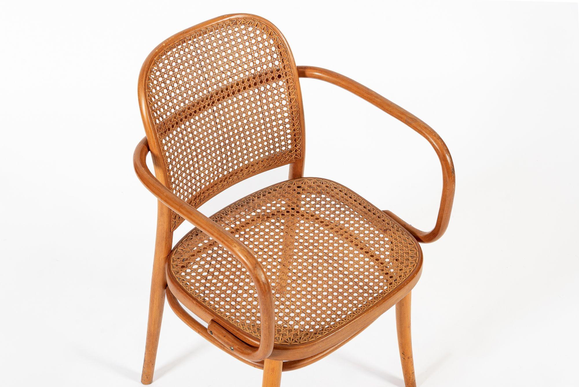 Cafe-Stühle aus gebogenem Holz und Korbweide von Josef Hoffman für Ligna, Vintage im Angebot 8