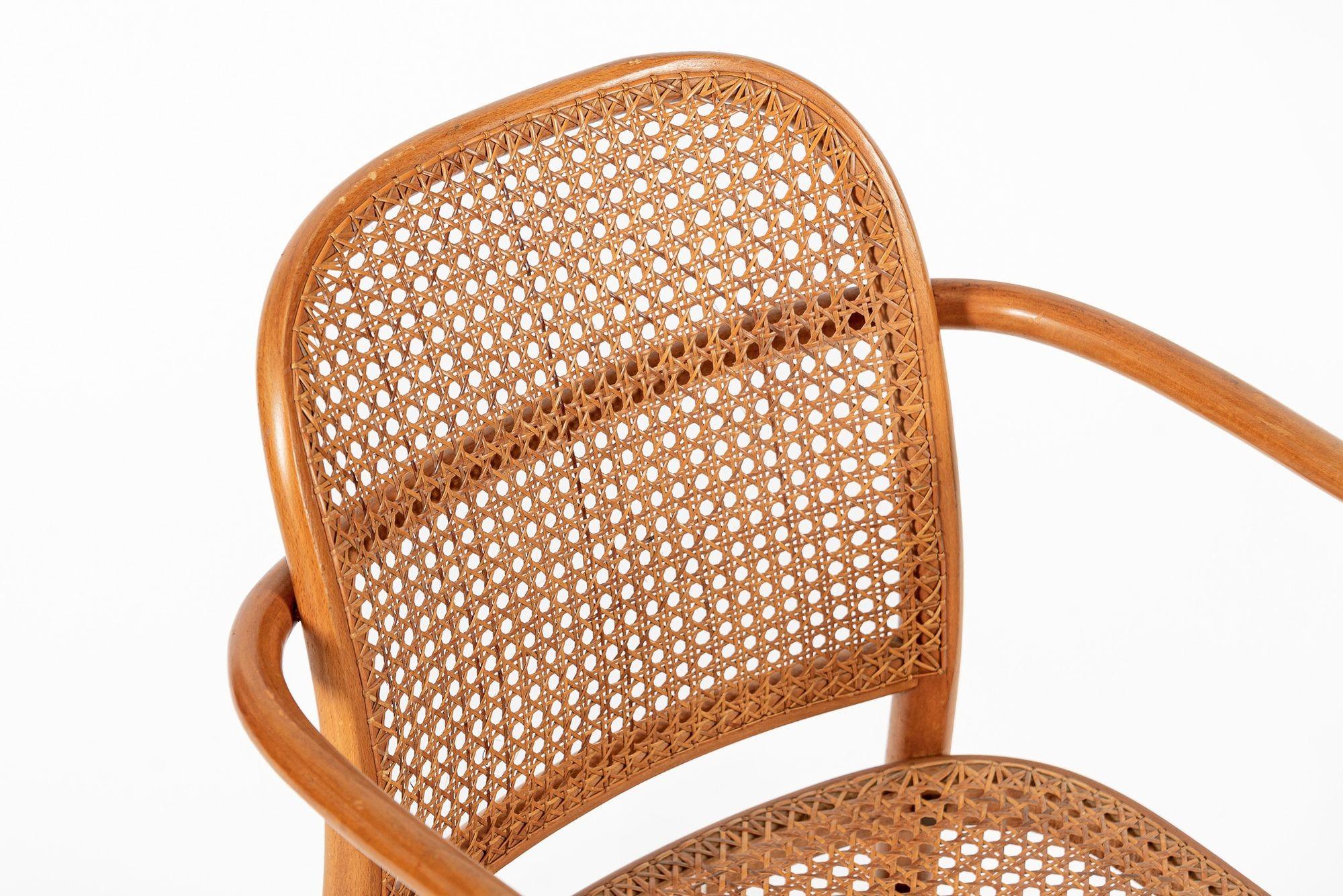 Cafe-Stühle aus gebogenem Holz und Korbweide von Josef Hoffman für Ligna, Vintage im Angebot 9