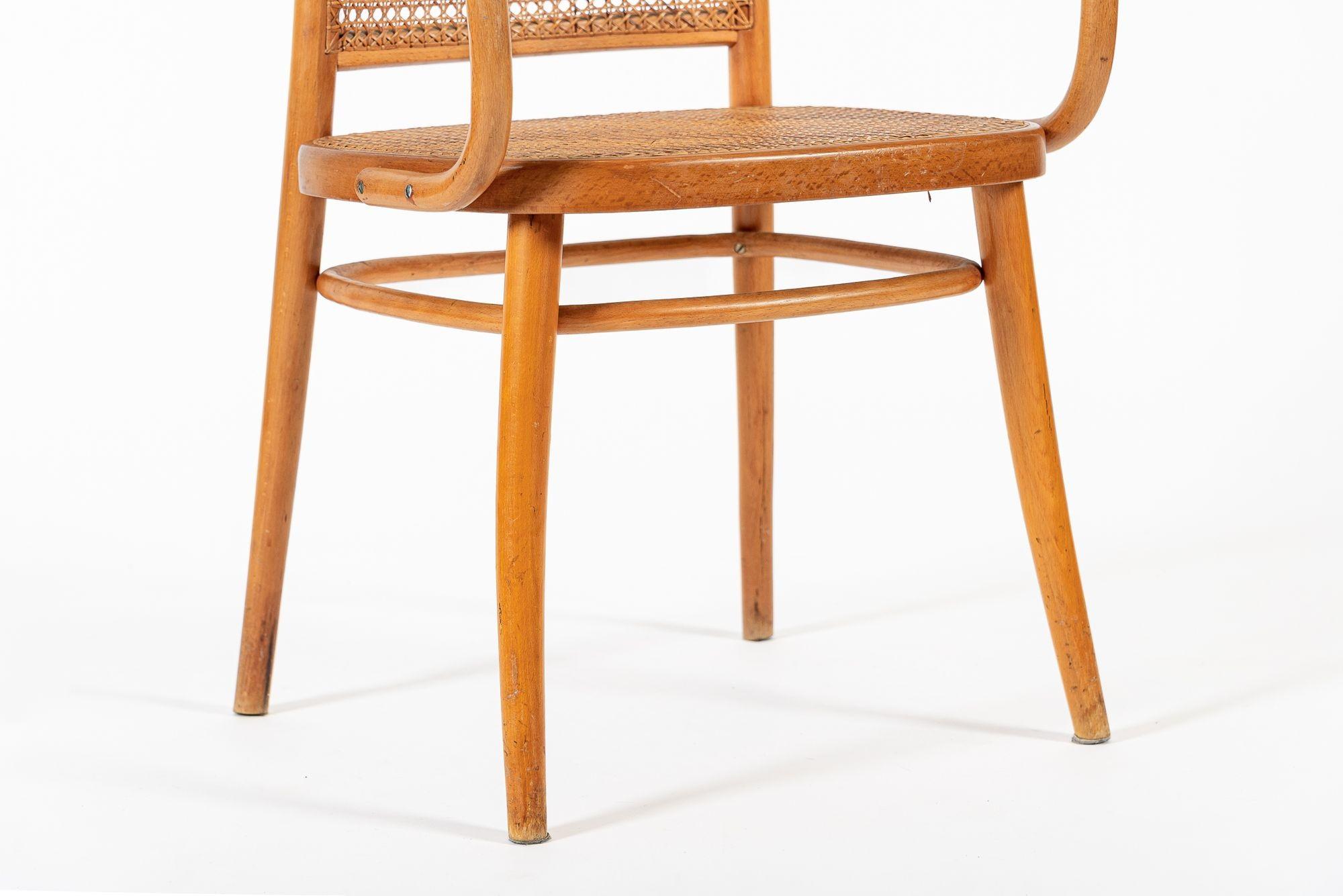 Cafe-Stühle aus gebogenem Holz und Korbweide von Josef Hoffman für Ligna, Vintage im Angebot 10