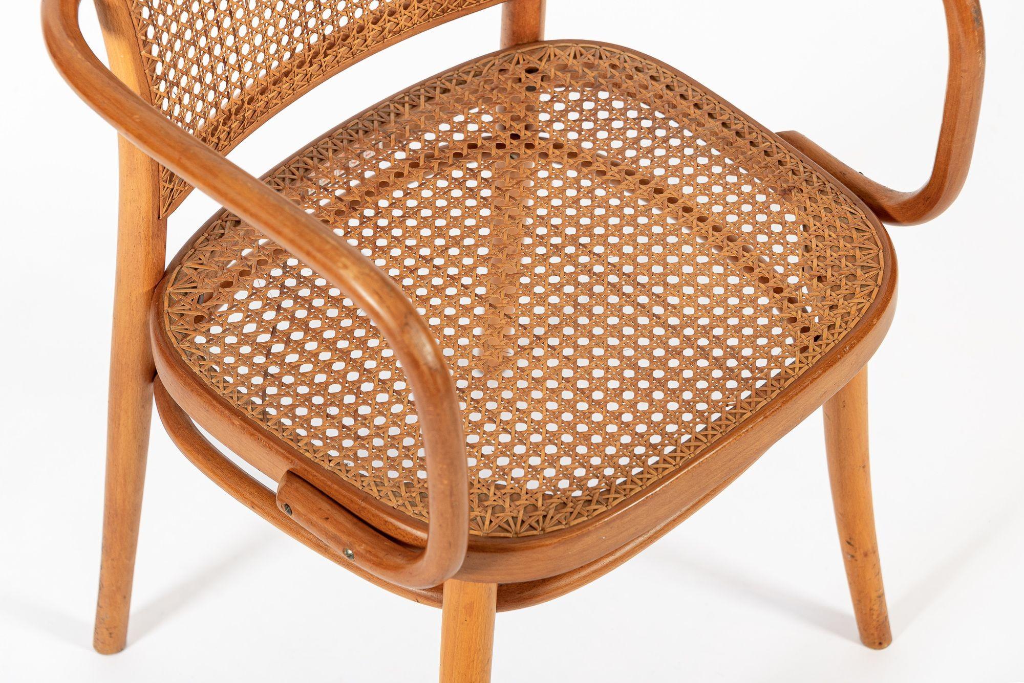 Cafe-Stühle aus gebogenem Holz und Korbweide von Josef Hoffman für Ligna, Vintage im Angebot 1
