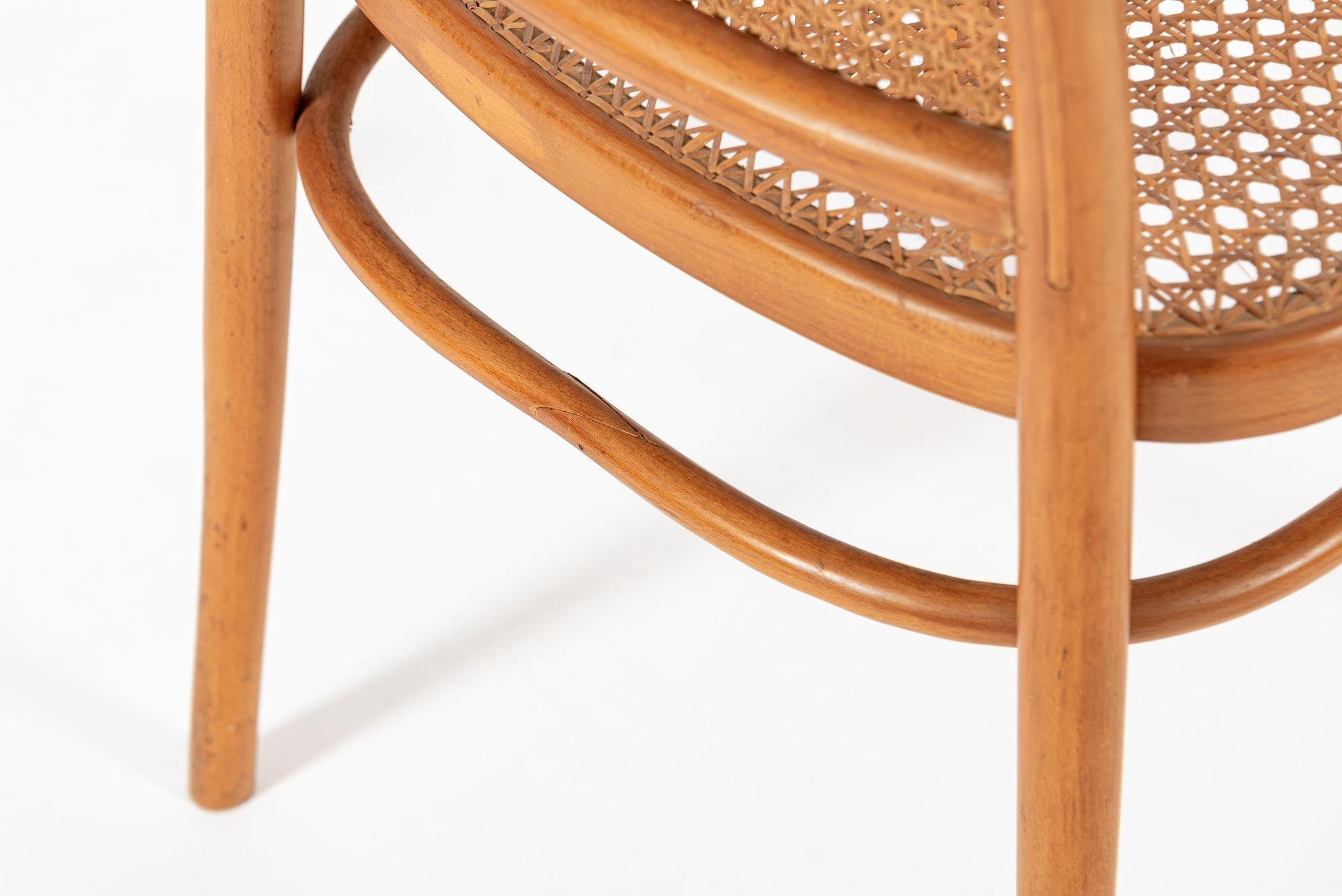 Cafe-Stühle aus gebogenem Holz und Korbweide von Josef Hoffman für Ligna, Vintage im Angebot 2