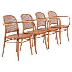 Vintage Bent Wood & Wicker Cafe Chairs by Josef Hoffman for Ligna