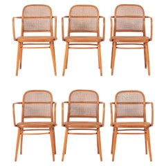Vintage Bent Wood 
Wicker Cafe Chairs by Josef Hoffman for Ligna