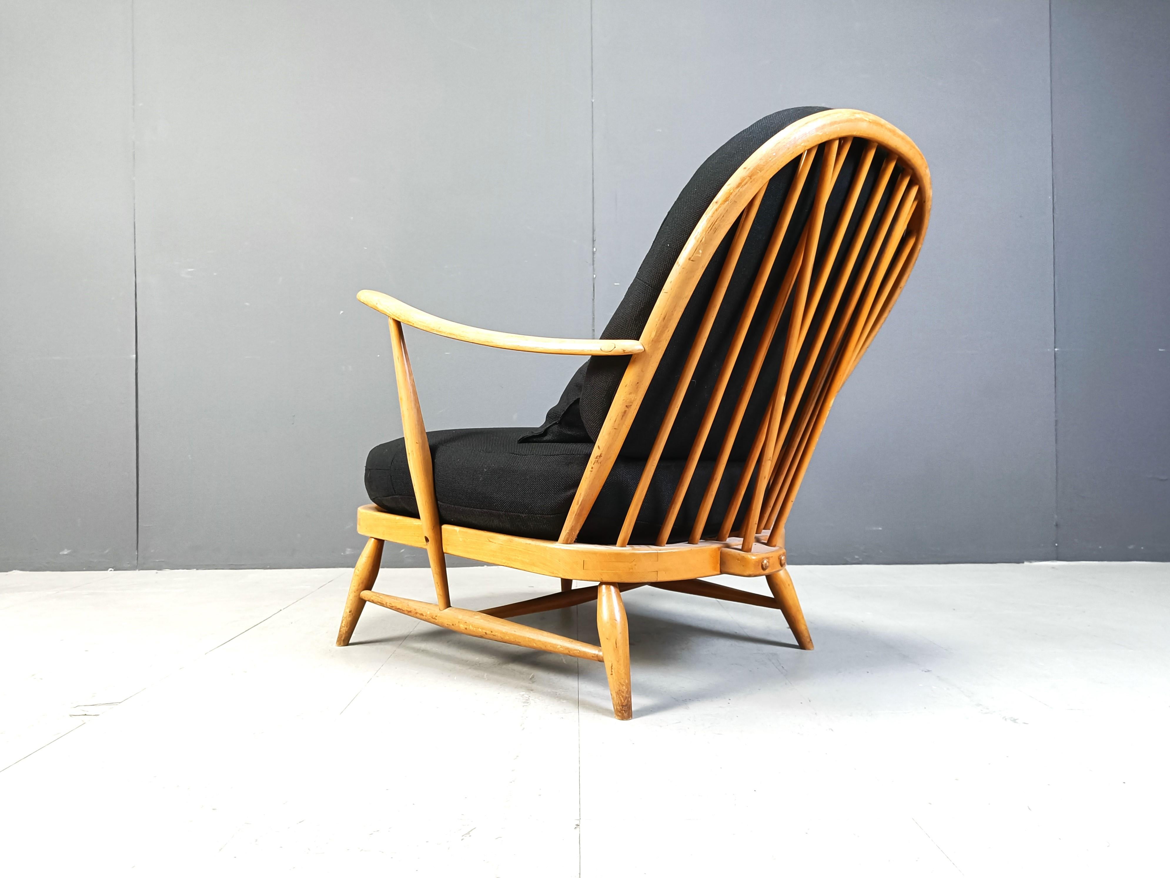 Vintage bentwood armchair and footstool by Ercol, 1960s 4