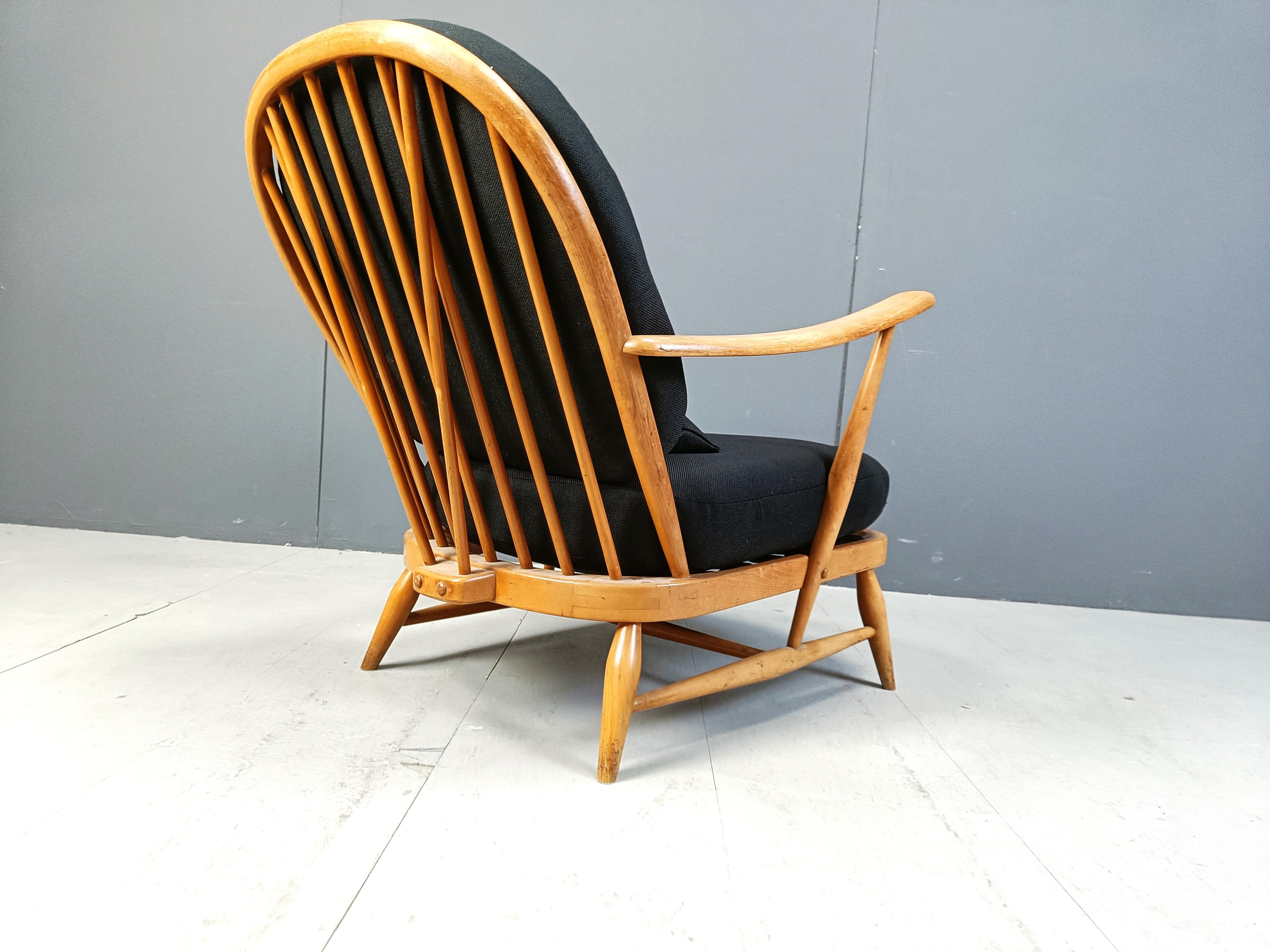 Vintage bentwood armchair and footstool by Ercol, 1960s 6
