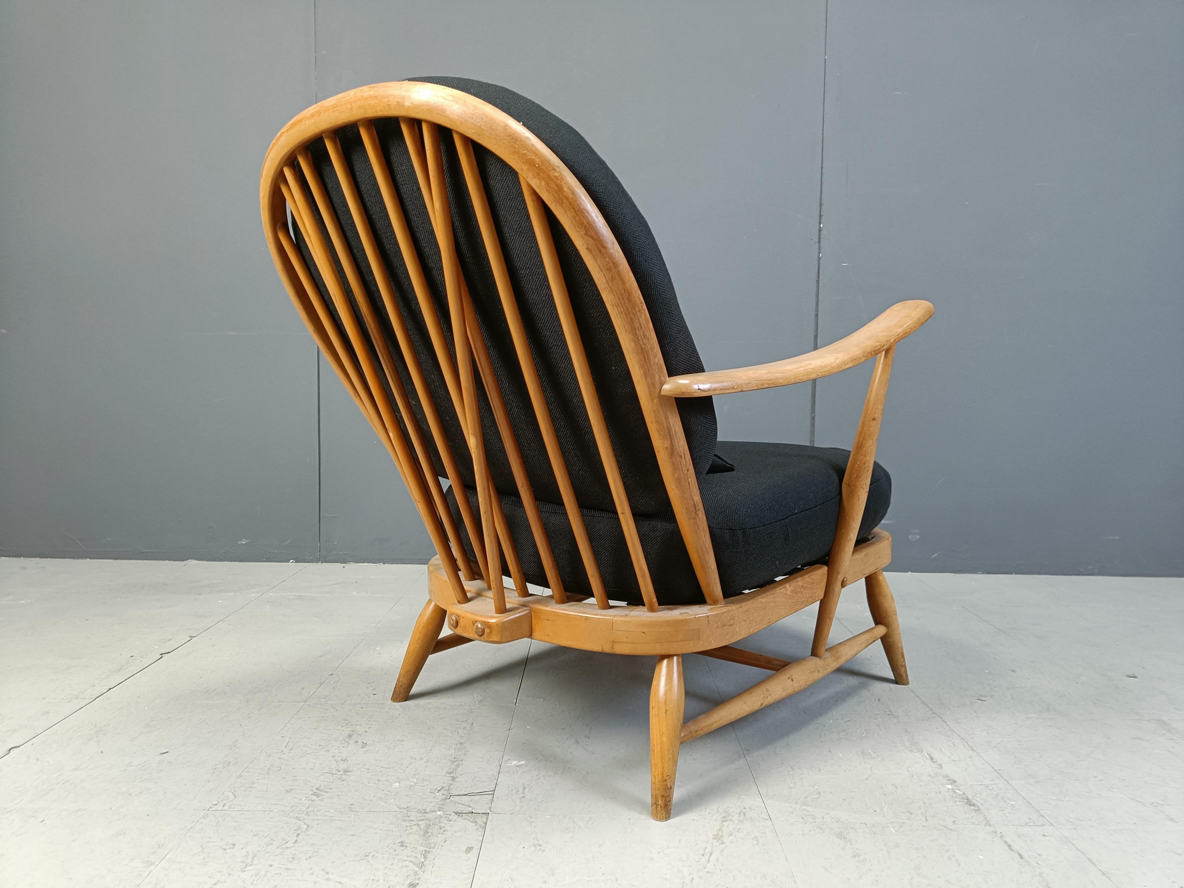 Vintage bentwood armchair and footstool by Ercol, 1960s 7