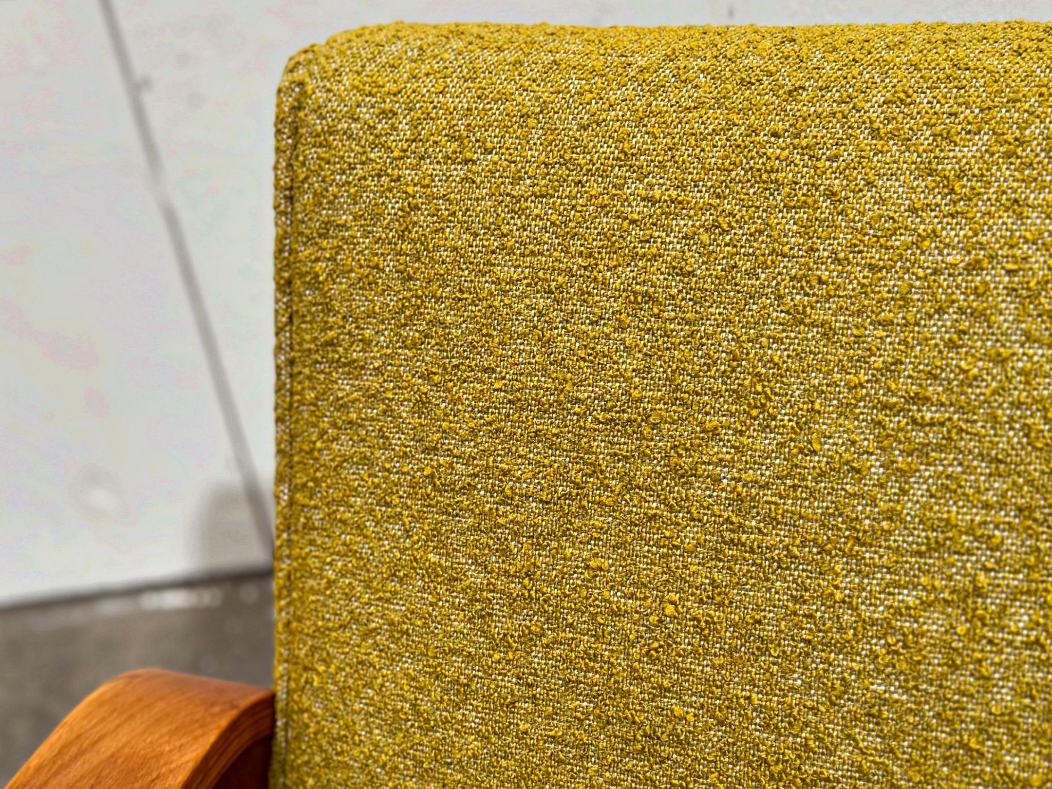 Vintage Bentwood Armchair by Thonet - Circa 1950s - Chartreuse Boucle 3