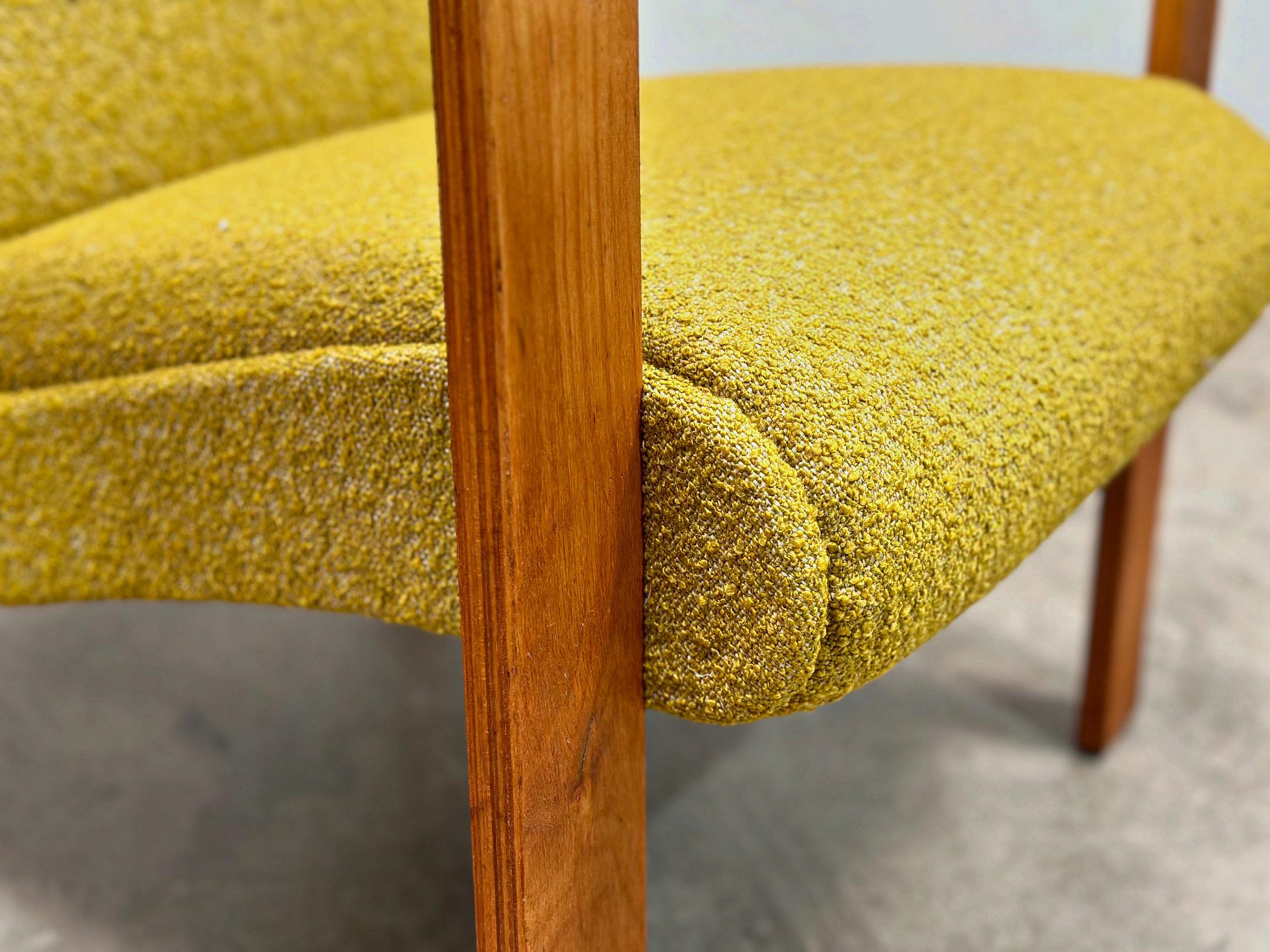 Bouclé Vintage Bentwood Armchair by Thonet - Circa 1950s - Chartreuse Boucle