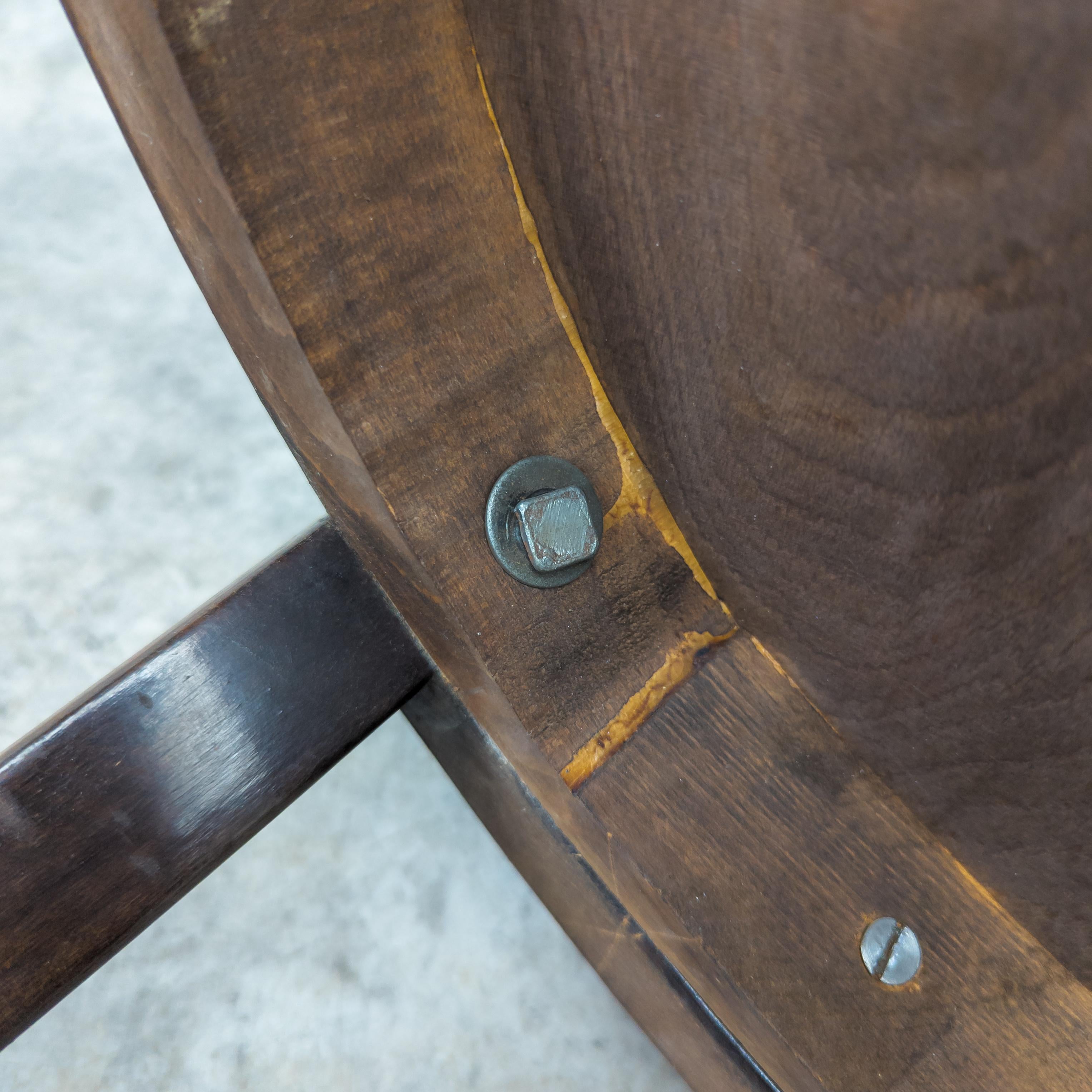 Vintage-Sessel aus gebogenem Holz Thonet B 47 im Angebot 11