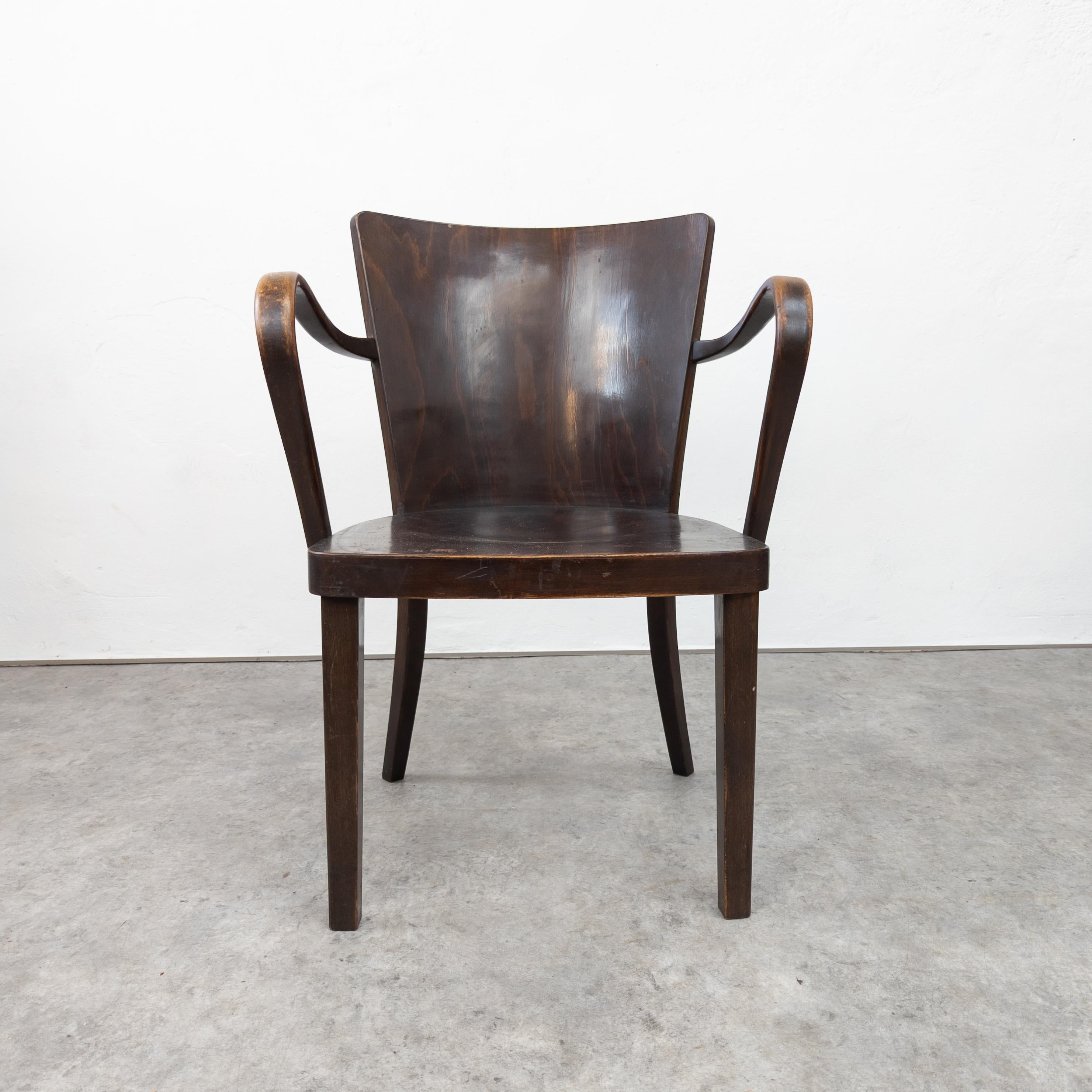 Sillón vintage de madera curvada Thonet B 47 Bauhaus en venta