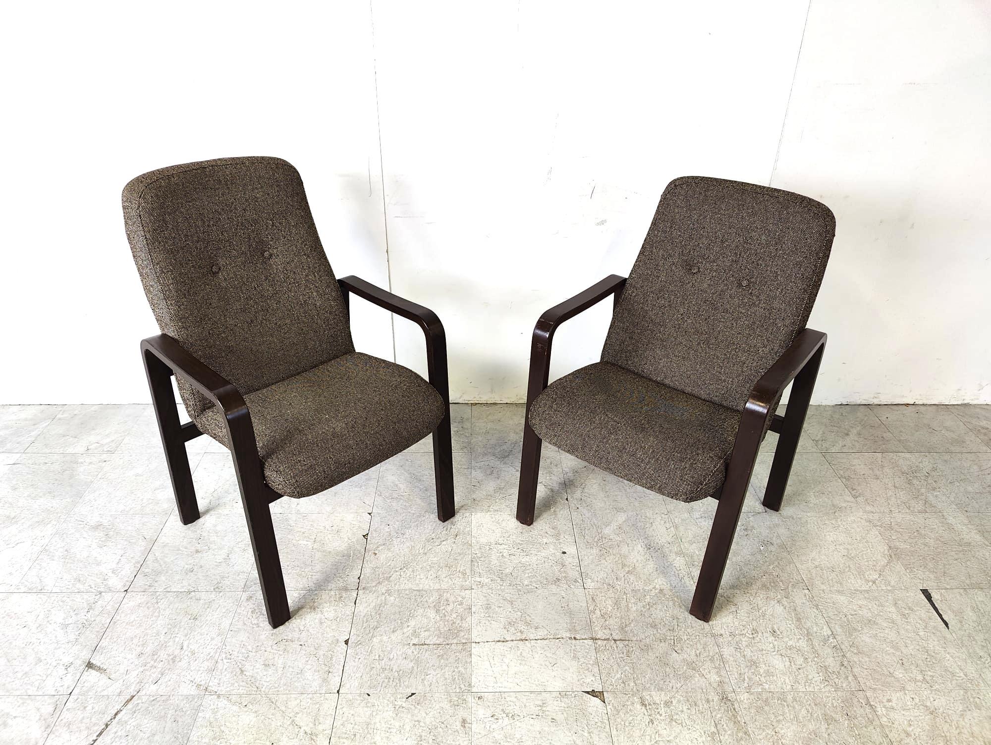 Vintage bentwood armchairs, 1970s 1